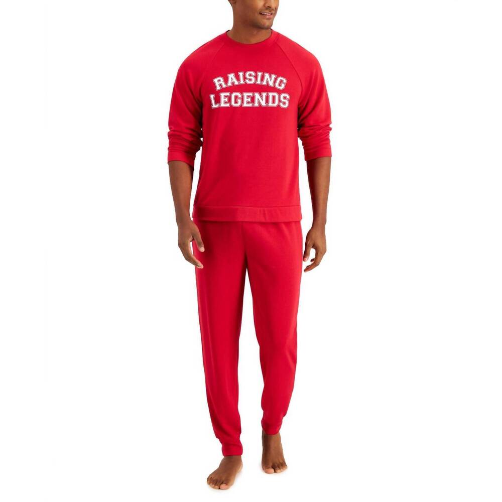 NEW FAMILY PJS men's matching raising legends pajama set in candy red